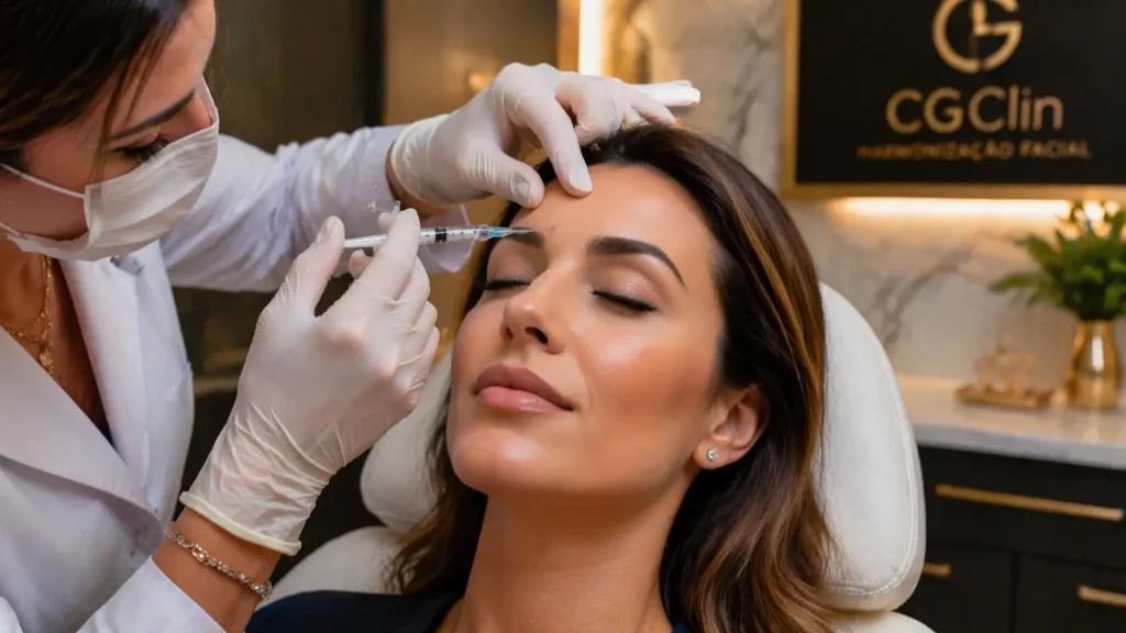 Arte conceitual sobre harmonização facial, ilustrando o equilíbrio entre estética, beleza natural e bem-estar.